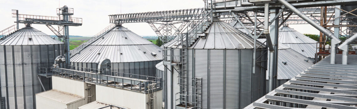 Agricultural Silo - Building Exterior, Storage and drying of grains, wheat, corn, soy, sunflower